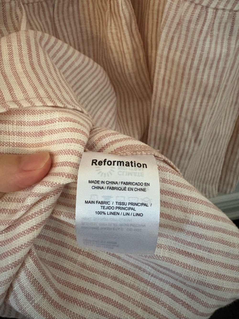 Reformation Pink and White Striped Midi Dress with Ruffle Sleeves - Picture 5 of 6